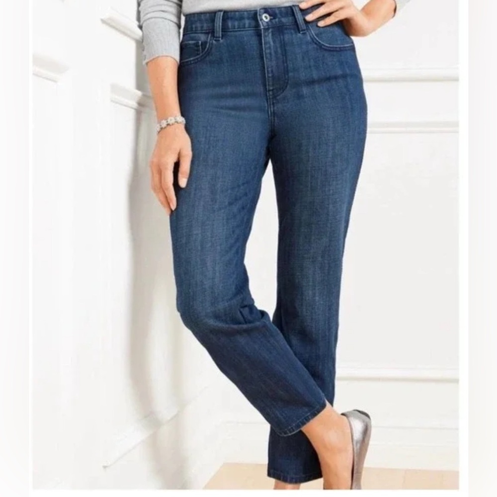 Talbots Dark Blue Straight Leg Jeans 18P like new